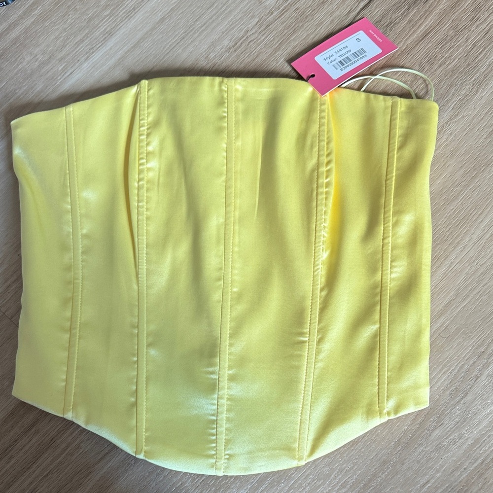 Yellow Satin Women's corset